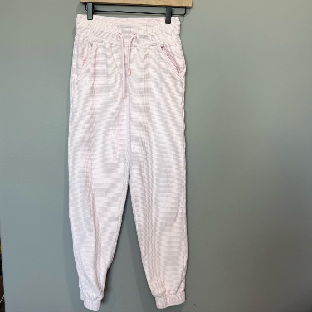 Negative Underwear Blush Pink Waffle Knit Joggers Sz XS